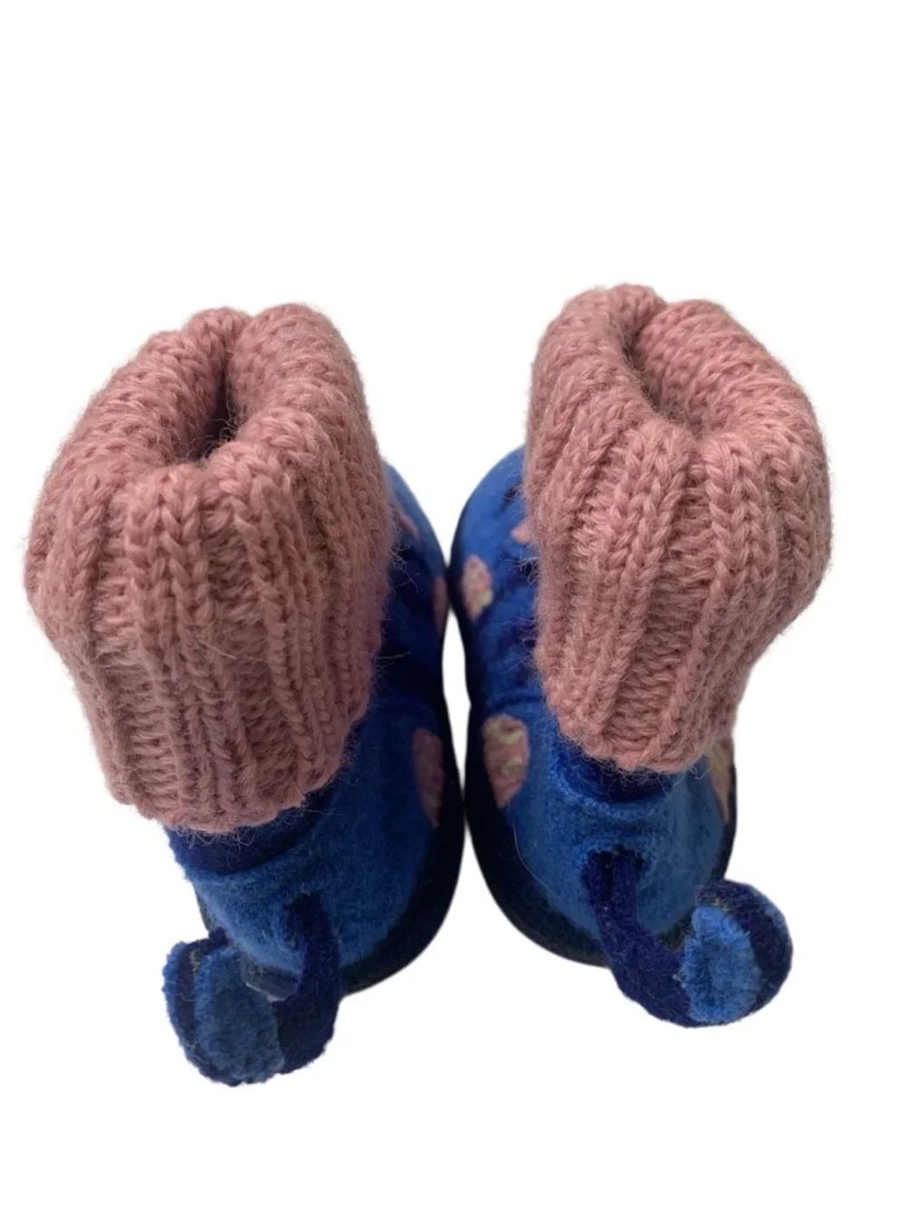 Garnet‎ Hill Girls Boiled Wool Slipper Boots Pink Blue Cute Cat Size 08 Toddler